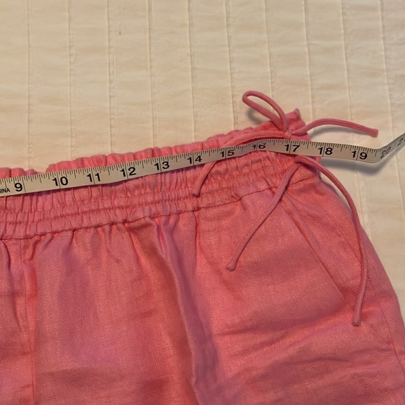 J Crew pink linen elastic waist pull on shorts - Picture 7 of 9